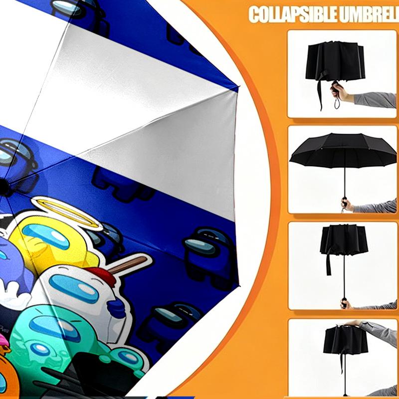 Among Us Print Umbrella Automatic Opening/ Closing - Portable Foldable Design - Daily use for Travel/Outdoor - Gift for Birthday