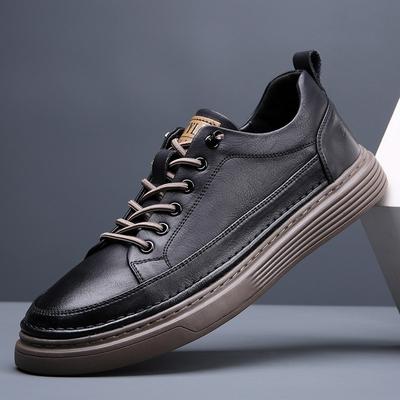 Board Shoes Men's Leather Breathable Casual Shoes Men's Shoes New Spring Men's Sports White Shoes Comfortable and Versatile