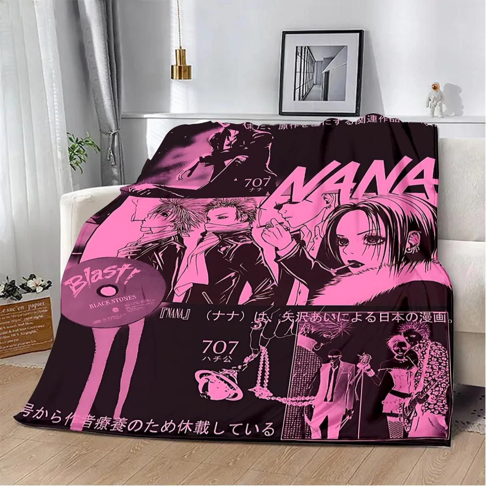 Anime Girls Nana Flannel Blanket 3d Printed Picnic Blankets Warm Soft and Comfortable Throw Blanket Home Travel Birthday Gift