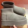 2026 New Winter Women Real Sheepskin Wool Ultra Mini Platform Ankle Snow Boots Classic Natural Fur Warm Thick Sole Shoe Slippers