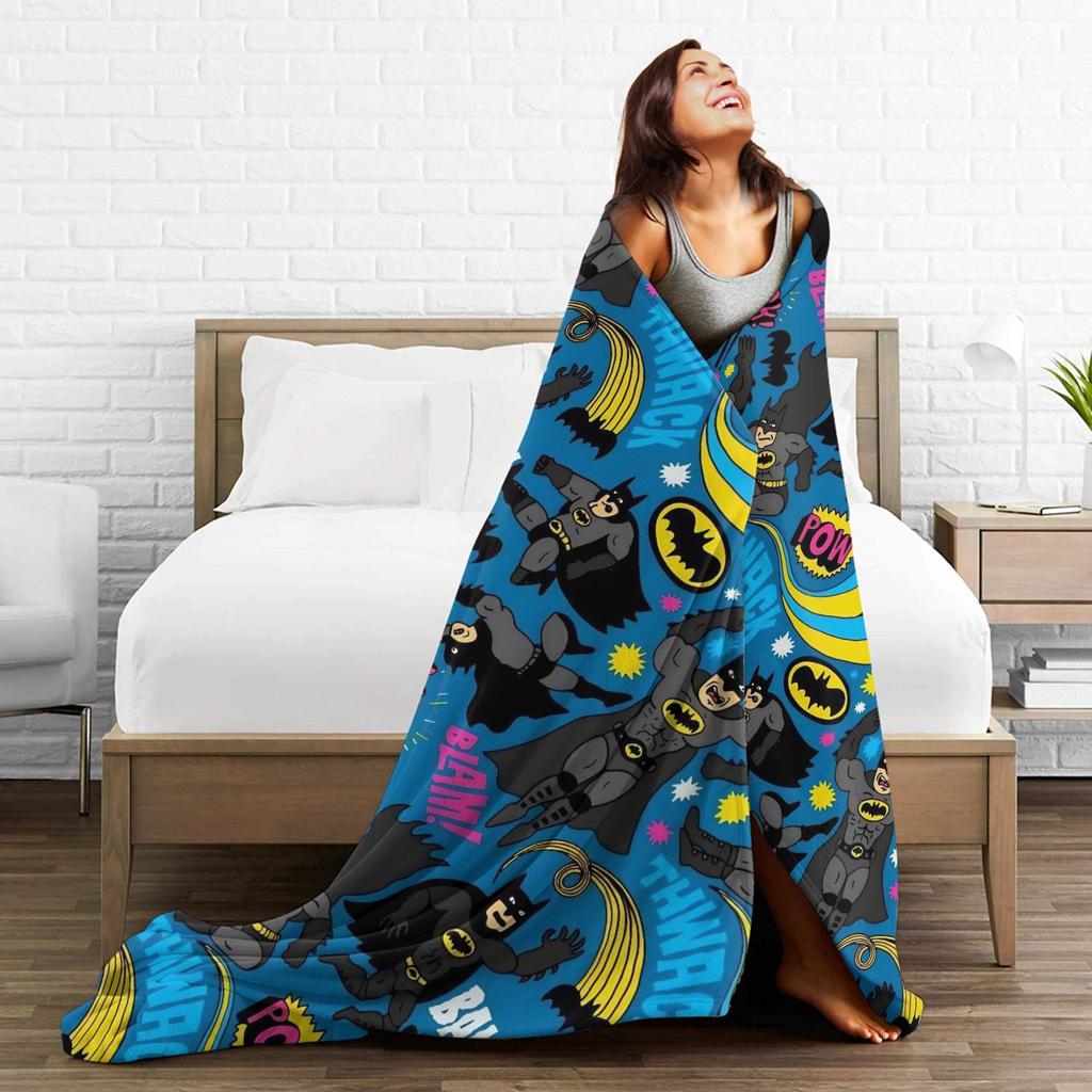Batmans Graffiti Knitted Blankets Flannel Super Warm Throw Blanket for Bedroom Sofa Bed Rug