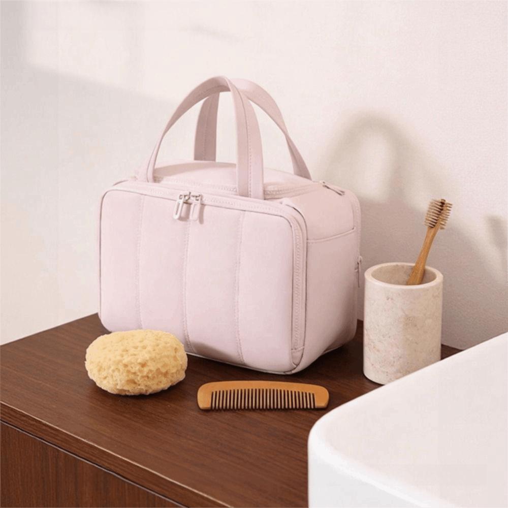 Large Capacity Portable Cosmetic Pouch Adjustable Dividers Women Cosmetic Tote Women's Makeup