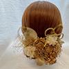 Gold Dried Flower Hair Coming of Age Japanese Gold Ball Gold Graduation Wedding Wedding Hakama Hani. Ornament, Ceremony, Wear, Mizuhiki, Leaf,