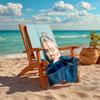 1Pc Blonde Blue Fur Coat Beach Towel, Quick Dry, Multi-Use for Beach Pool Gym Yoga Home Travel, Christmas, Halloween, Xmas Gift S929446