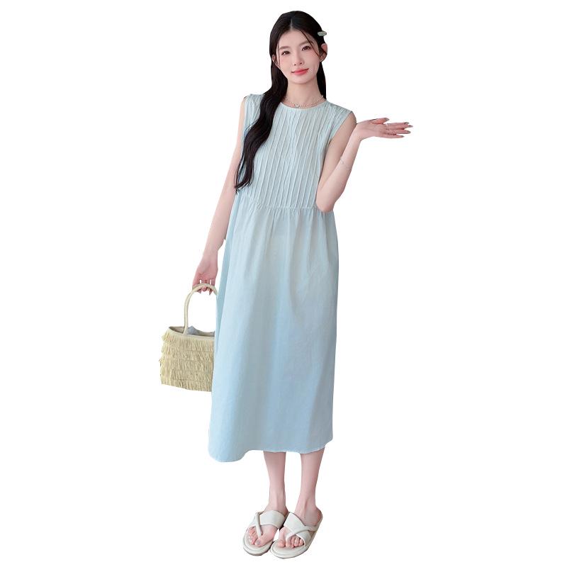 2026 Korean Style Sleeveless Tummy-Covering Long Dress