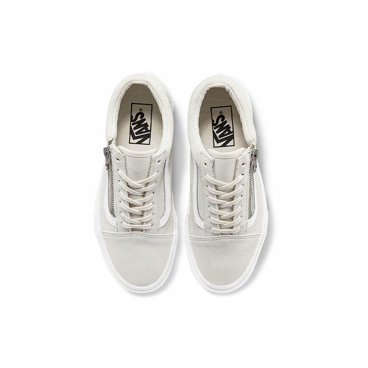 Vans Old Skool Zip Casual Low Tops Skateboarding Shoes Unisex White VN0A3493A4G