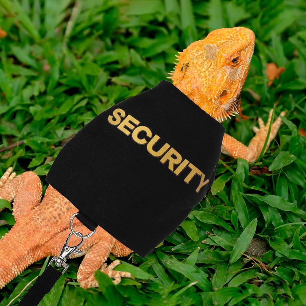 ADOGGYGO Bearded Dragon Harness Leash Set, Lizard Clothe Costume Adjustable Reptile Harness with 5ft Leash for Bearded Dragon Lizard Walking Outdoor