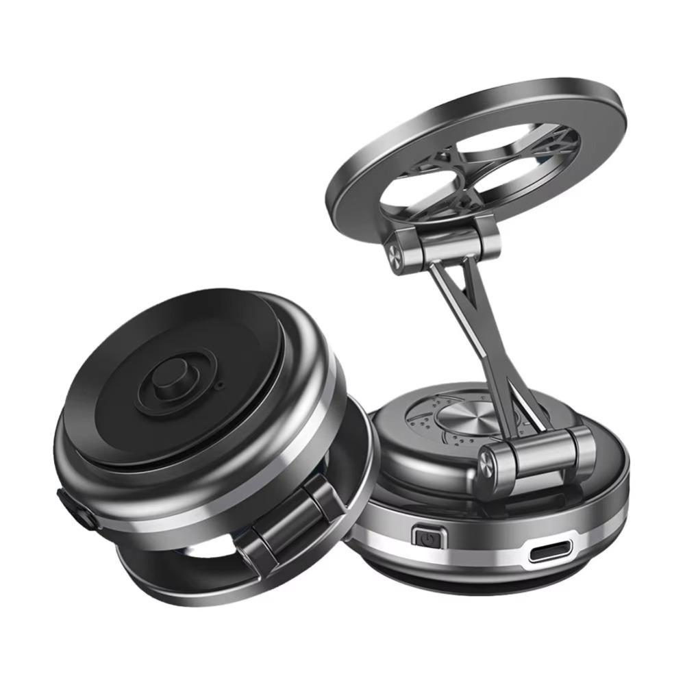 Vacuum Suction Two-way Magnetic Bracket Electric Suction Cup 360 Degree Rotating Mobile Phone Holder Stable Portable Car Bracket