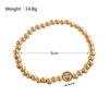 ALTERA New Fashion Stainless Steel Round Beads Elastic Bracelet Smile Face Charm Couple Bracelet for Men/Women BFF Zircon Gift