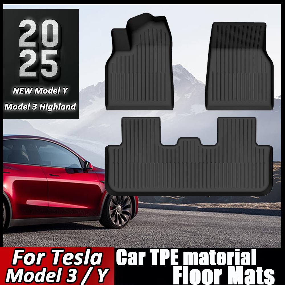 Tapis de sol de voiture TPE pour Tesla modèle 3 Highland, nouveau modèle Y 2019 – 2023, ensemble de tapis de bagage quatre saisons, imperméable