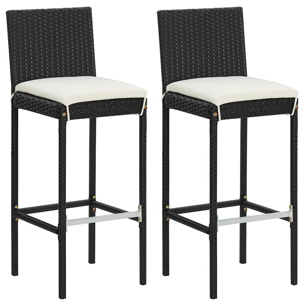 vidaXL 3-tlg. Gartenbar-Set mit Kissen Schwarz