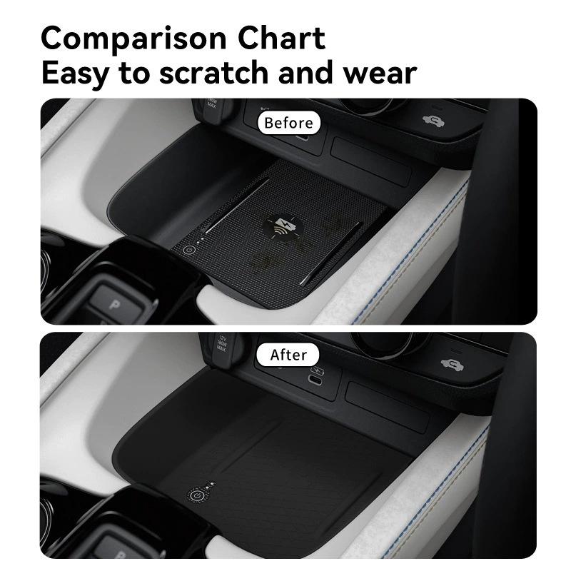 Wireless Charging Silicone Pad: Compatible with 25 Prelude Models, Dustproof Car Central Control Storage