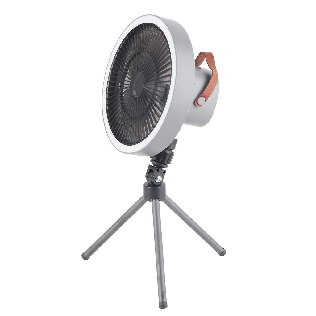 Portable USB Rechargeable Tripod Fan Outdoor Camping Tripod Fan for Outdoor Camping Tent Gray