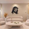 Forged Iron Jesus Portrait Wall Decor, Religious Christian Art for Home, Faith Based Metal Craft