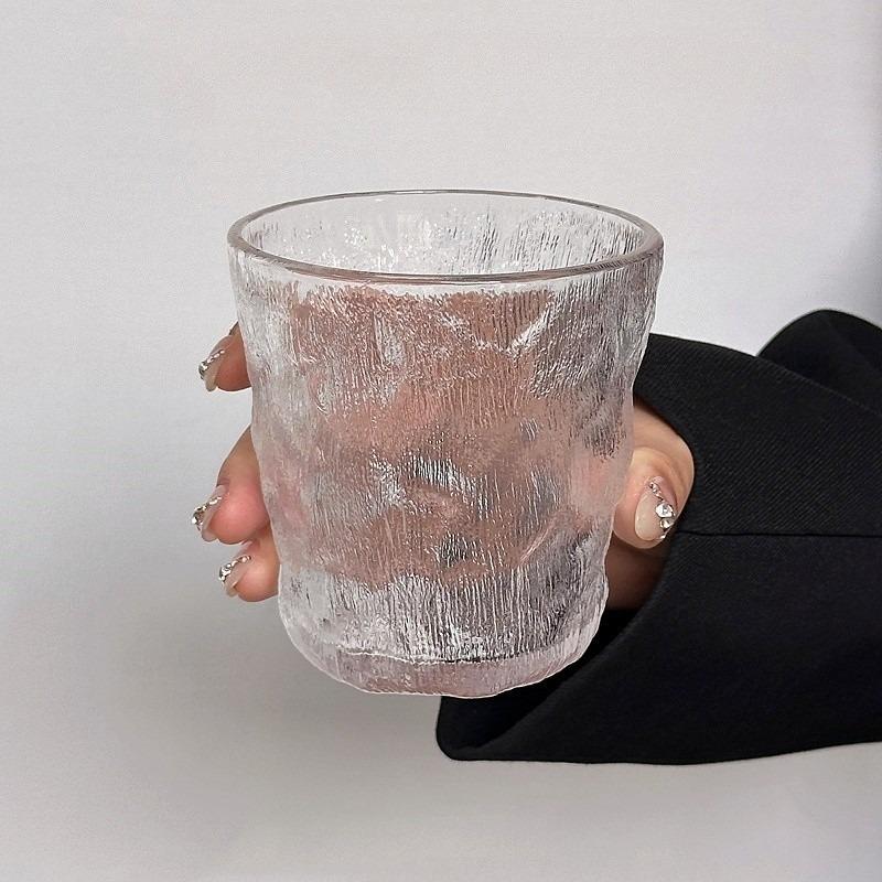 

280 мл или 330 мл Летний Высокий Красота Стекло Ледниковая Текстура Чашка Утолщенный Бокал для Вина Пивная Кружка Узор Ветер Дерево Премиальная Кофейная Чашка 1pcs