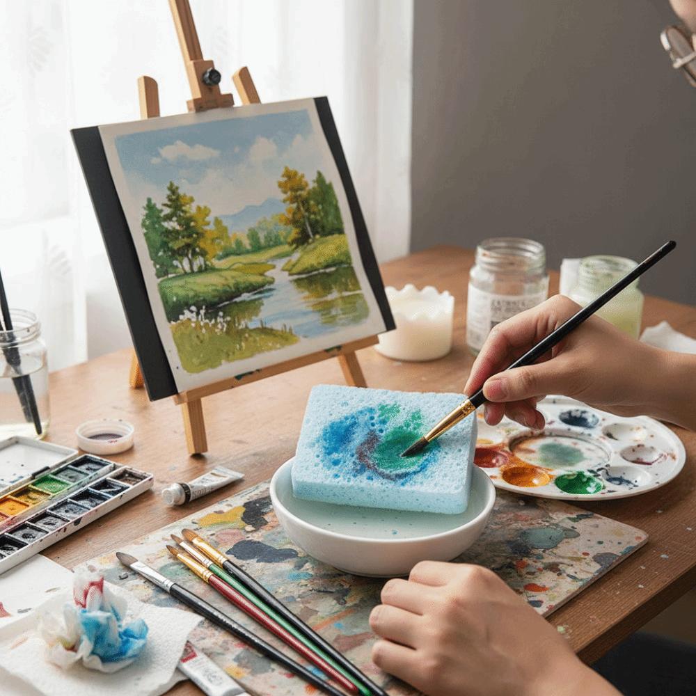 3 PEZZI Spugne per Acquerello ad Alta Elasticità Forma Rettangolare Spugne per Pittura Spugne da Artista Artigianato