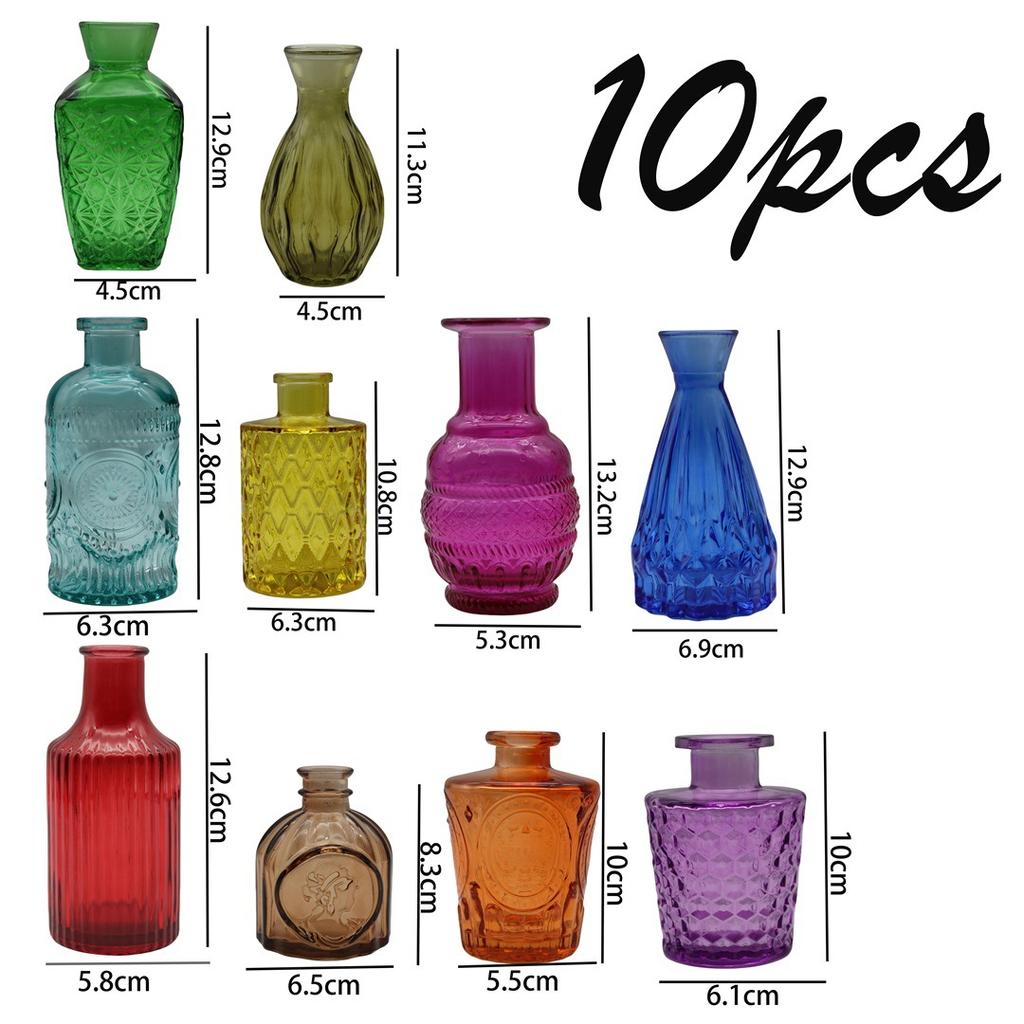 Clear Bud Vases Bulk Small Flower Vases for Wedding Decor Glass Vintage Bottle Set for Centerpieces Home Decor Bottles