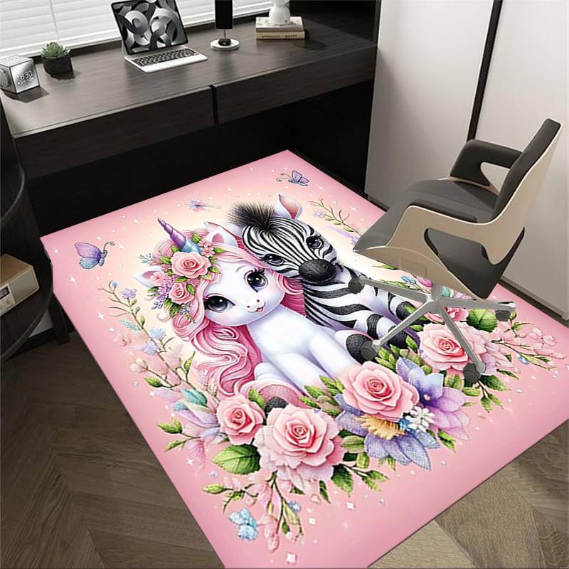 

1PC Unicorn Zebra Non-Slip Floor Carpet Compatible for Office&Living Room&Bedroom&Dining room - Flat - Weave Machine-S0385 60cm by 90cm