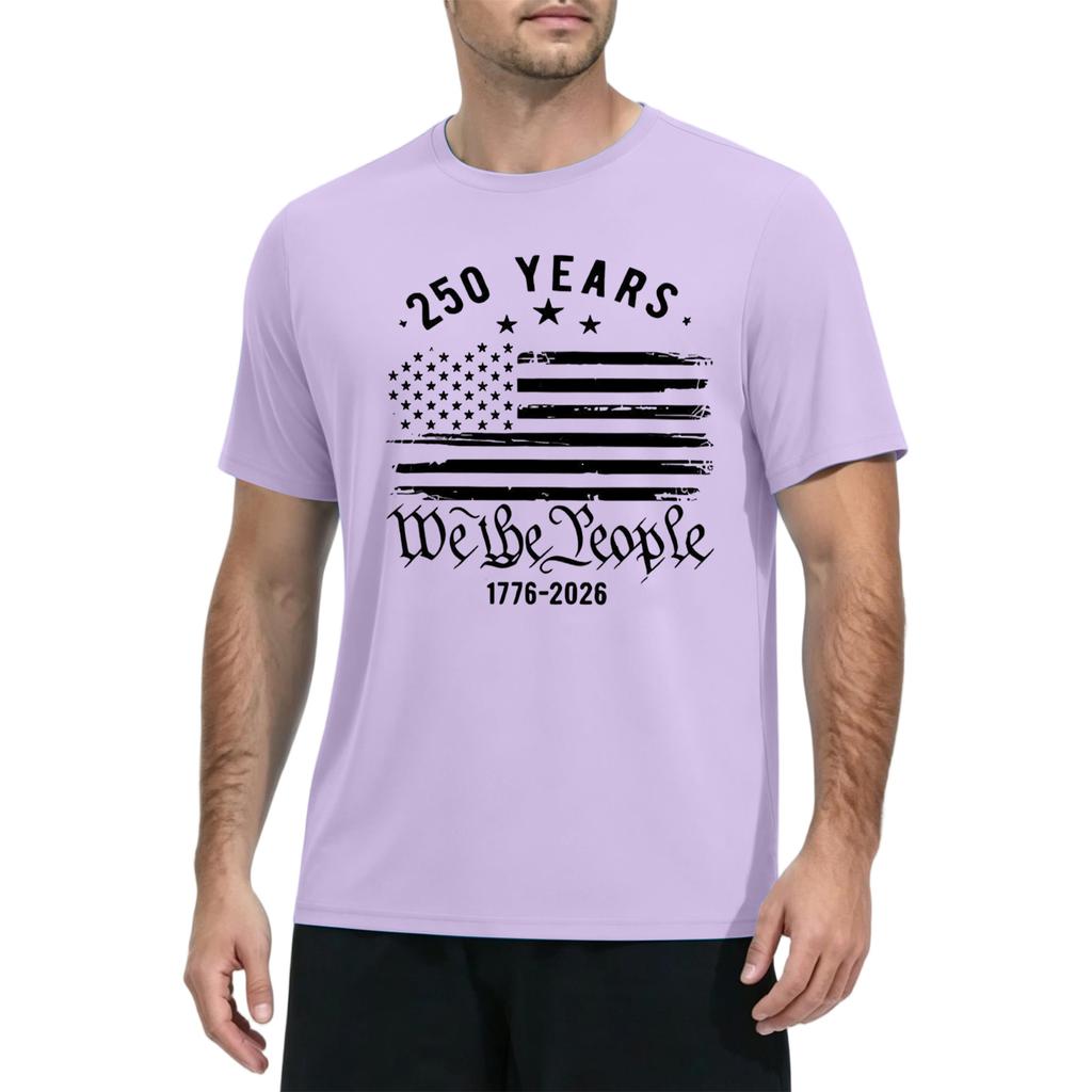 Men's Quick Dry Short Sleeve T Shirt Lightweight Breathable Fitness Workout Tee with Printed Design Soft Fabric Comfortable Fit