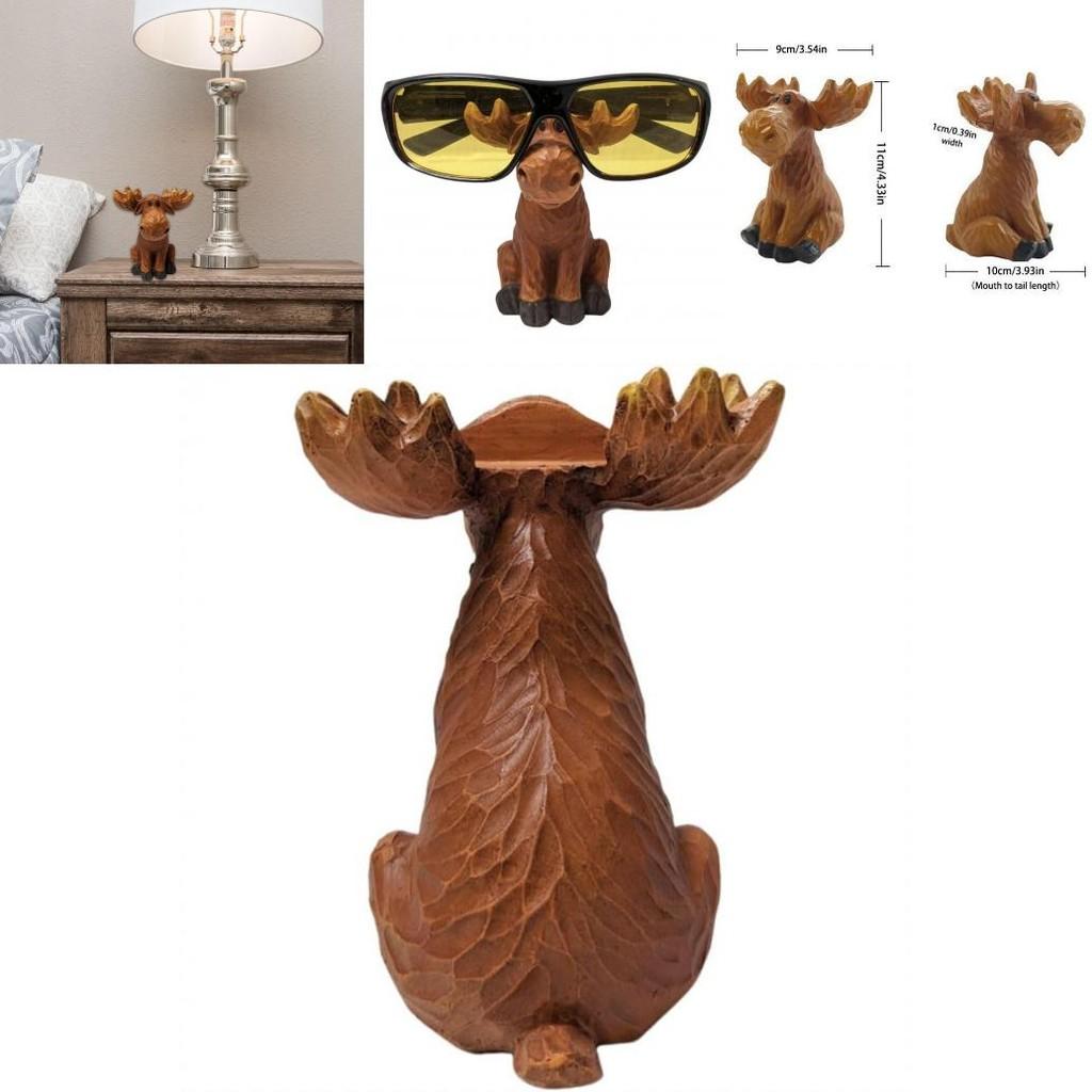Unique Moose Figurine Phone Glasses Stand For Desk Home Office Table Storage