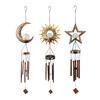 Solar Wind Chime for Outside Metal Waterproof Sun Moon Star Hanging Wind Chime