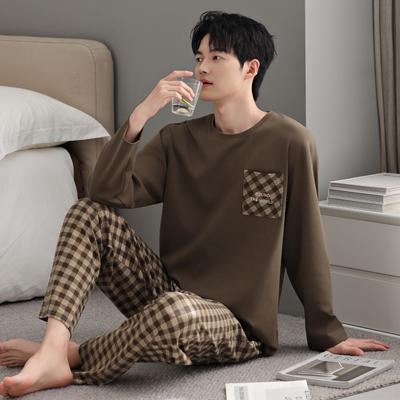Pajamas Men'S Spring And Autumn Pure Cotton Long Sleeve Autumn Men'S Loose Casual Homewear Suit Men'S