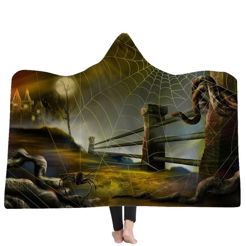 Hooded Blanket Adults Cozy Throw Super Soft Fleece Warm Winter Nap Home Decor