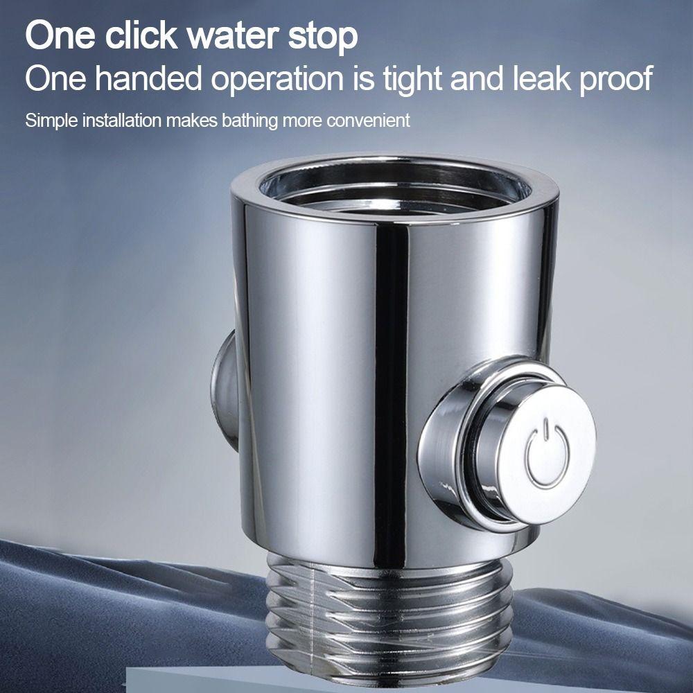 One-Button Shower Head Arm Diverter Flow Limiter Sprayer Shut-Off Switch  Bathroom Parts