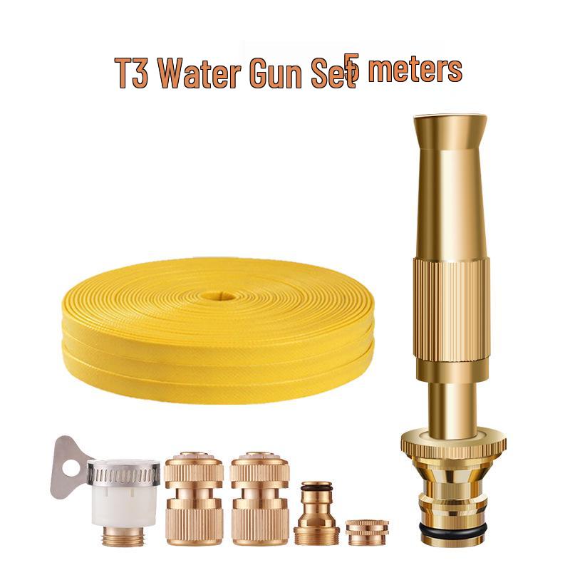 4-Point TPE Garden Hose: Home Car Wash & Watering with Water Gun Nozzle