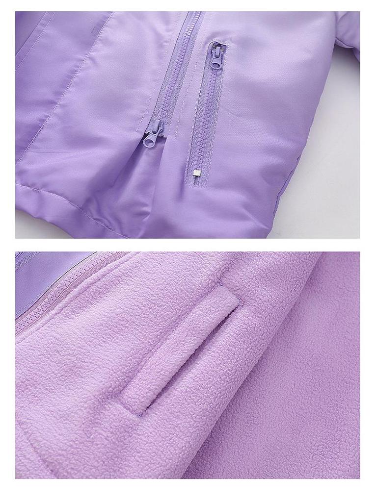 Mädchen 3-in-1 Abnehmbarer Windbreaker: 2025 Fleecegefütterte Jacke für Frühling, Herbst und Winter