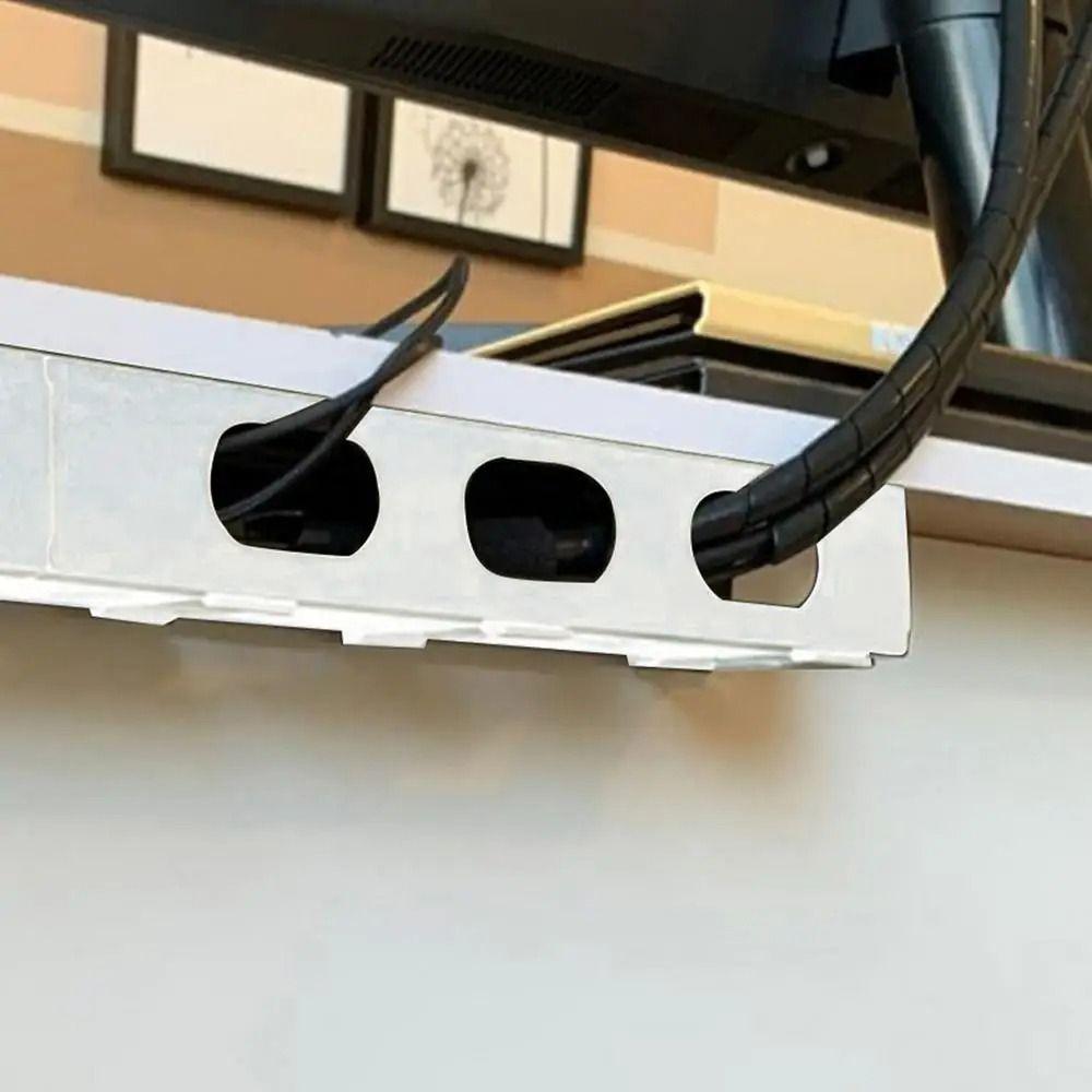 Efficient Wire Organizer Plastic Horizontal Cord Organizer White Desk Cable Management Cables