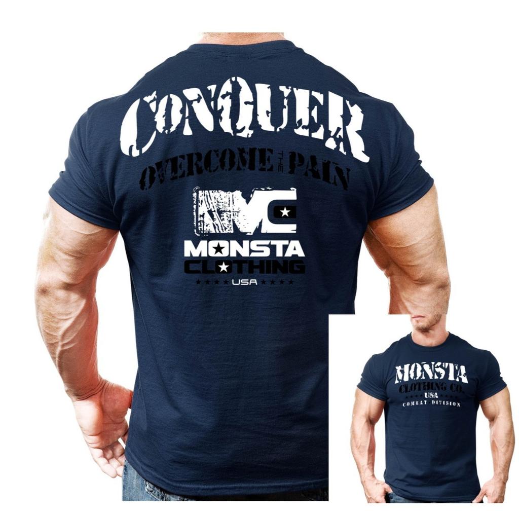 CONQUEROver The Pain Fitness Training Sports Trend Leisure TShirt Mens and Womens Luxury Brand Top