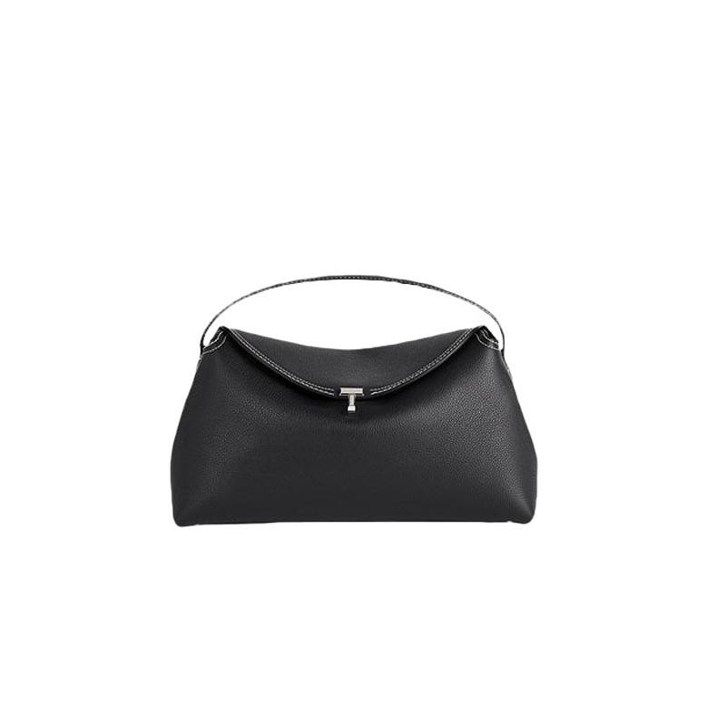 TOTEME Polštářová taška: Pravá kůže, Všestranná módní taška přes rameno, Lehký luxus, Dvouvrstvá dámská kabelka z hovězí kůže.