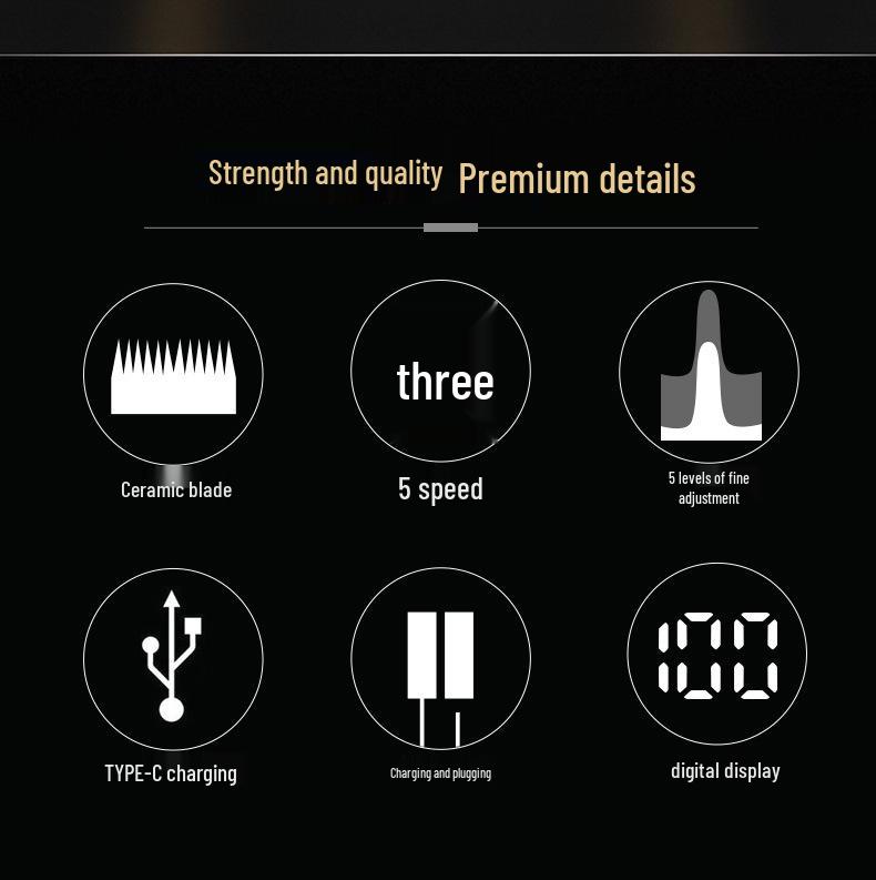 Akıllı Çift Elektrikli Saç Kesme Makinesi Seti - Anne ve Çocuk İçin - Büyük ve Küçük, Type-C Şarjlı ve Dijital Ekranlı