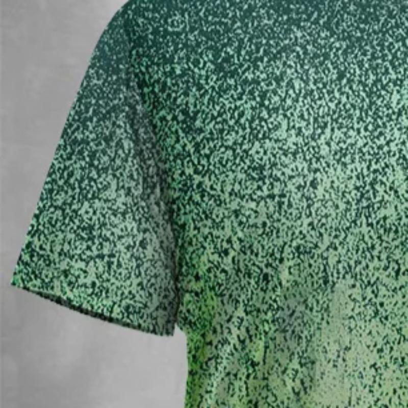 Summer men's fashionable casual tie dye printed round neck T-shirt 3D printed badminton tennis short sleeved top