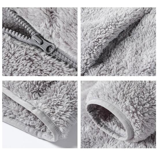 Women's Fuzzy Fleece Jacket Long Sleeve Zip Up Sherpa Coat Soft Stand Collar Fall Outerwear with Pockets