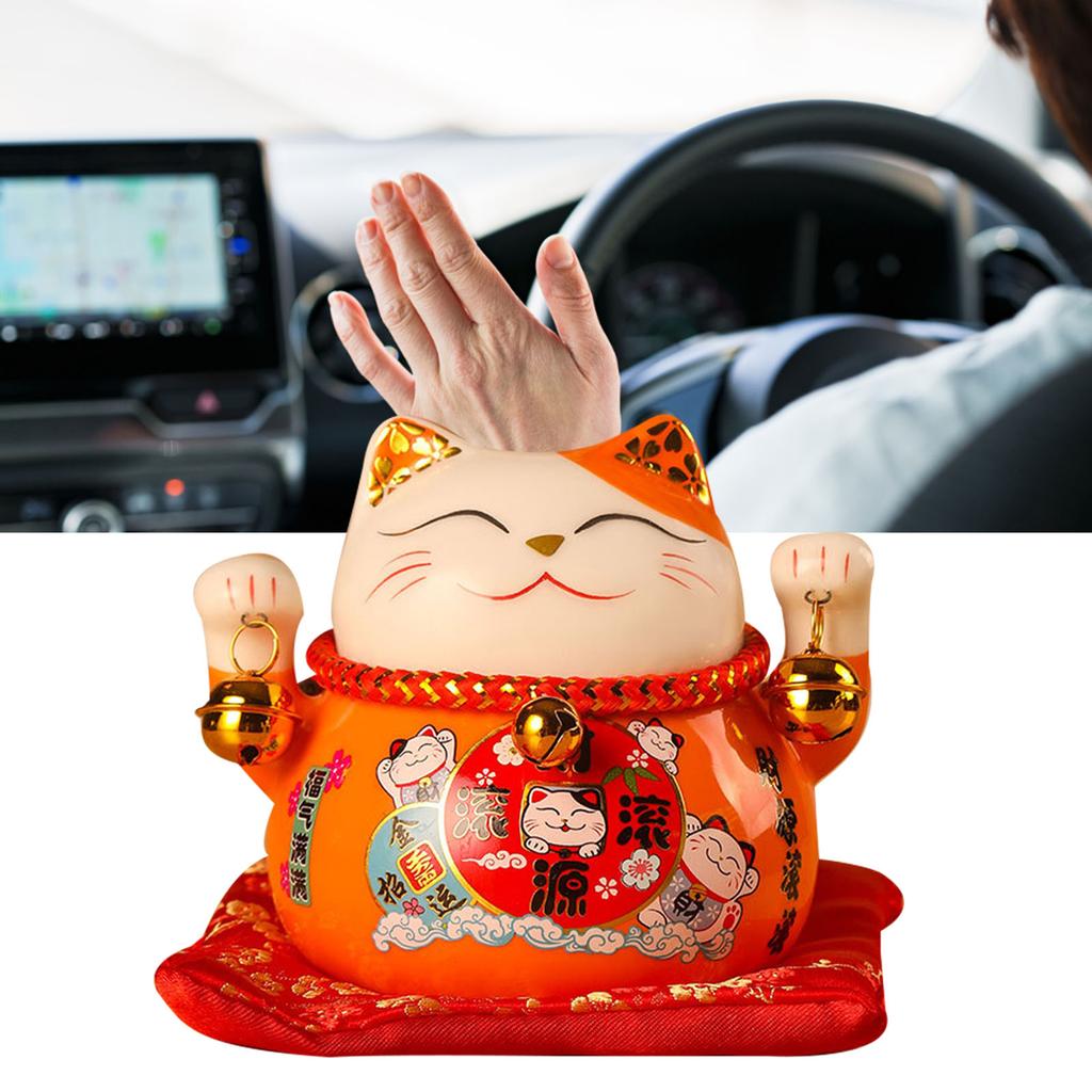 Lucky Cat Coin Bank 4.5in Exquisite Cute Bring Luck Good Wish Ceramic Fortune Cat Saving Pot Desk