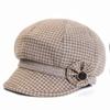 WTEMPO Wide-brimmed Solid Color Plaid Printed Hats Women Autumn Winter Bowknot Retro Vintage Cold-proof Windproof Hats