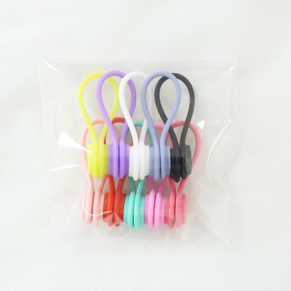 Silicone Cable Organizer: Simple, Solid Color for Desktop, Headphones, and Charging Cables