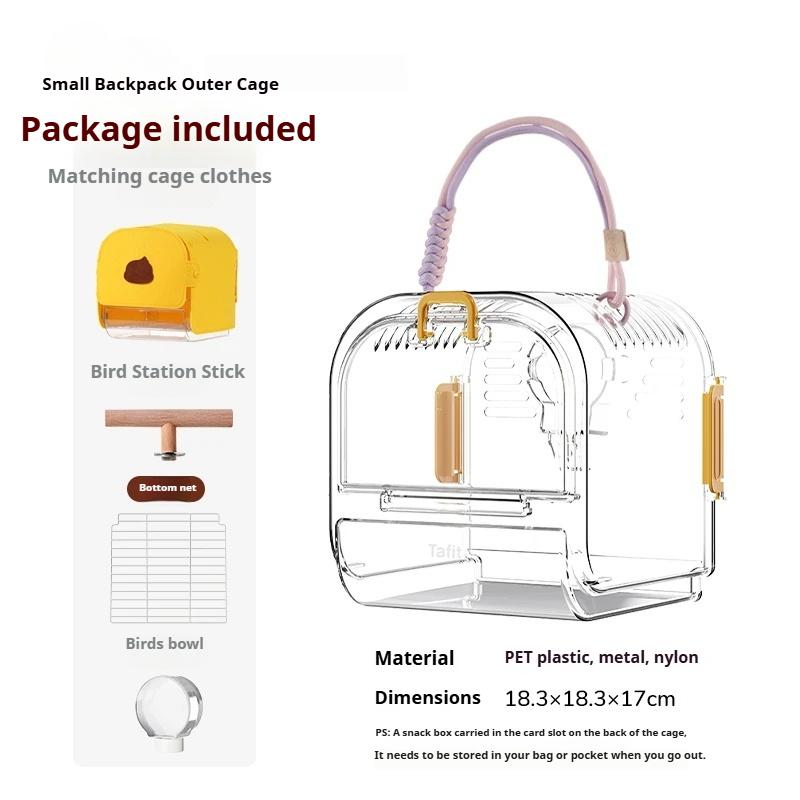 Pet Supplies Small Backpack Carry Cage Bird Cage Light-shielding Parrot Cage Outdoor Cage Outdoor Viewing Cage Dedicated