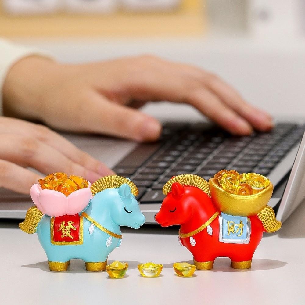 Creative Horse Figurine Resin Home Decoration Crafts Lucky Charm Lucky Bag Ingot  Party