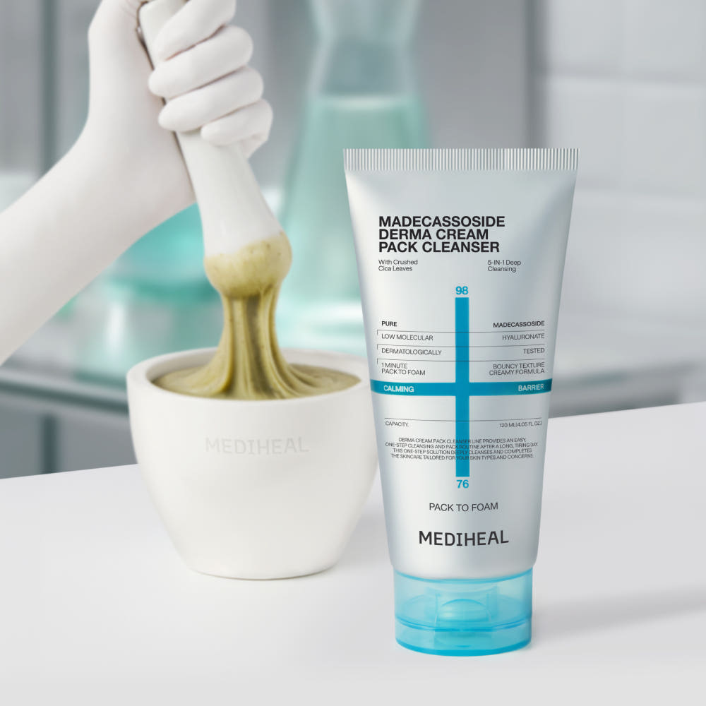 Mediheal Derma Cream Pack Cleanser Madecassoside Soothing Barrier Cleansing Foam 120ml