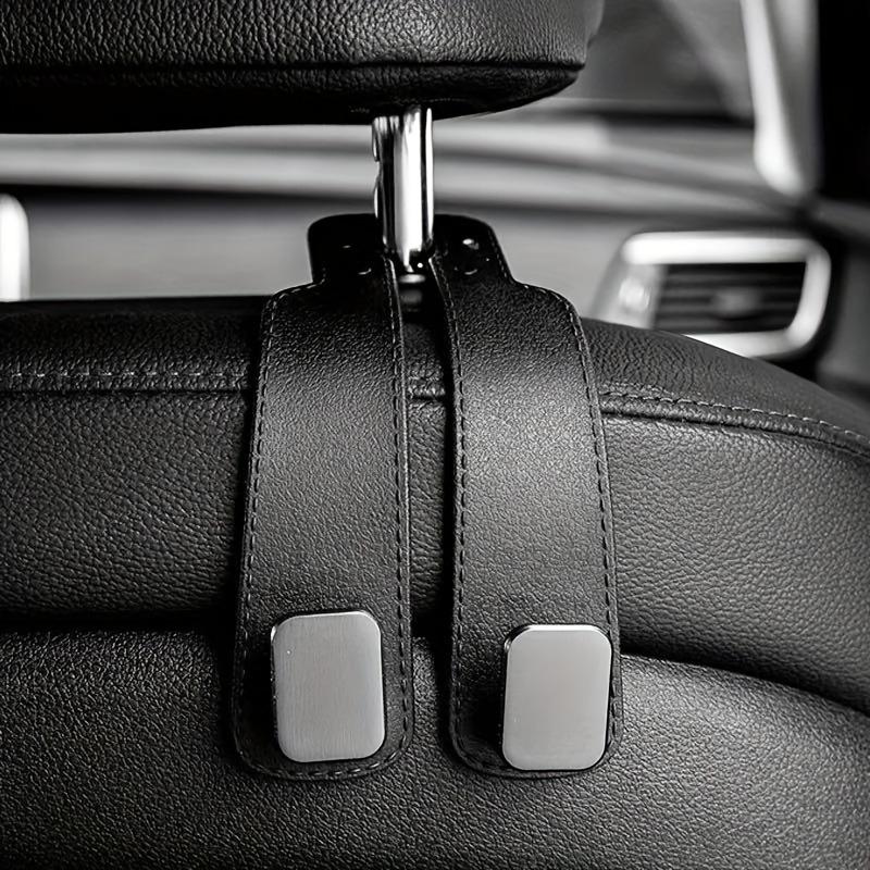 Car Seat Headrest Hooks Pu Leather Storage Organizer Hanger For Handbags Purses Coats Universal Fit Fridge Container Basket