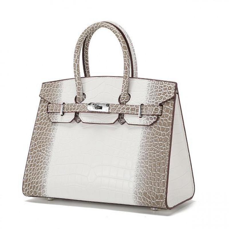 Womens Crocodile Texture Shoulder Bag Large