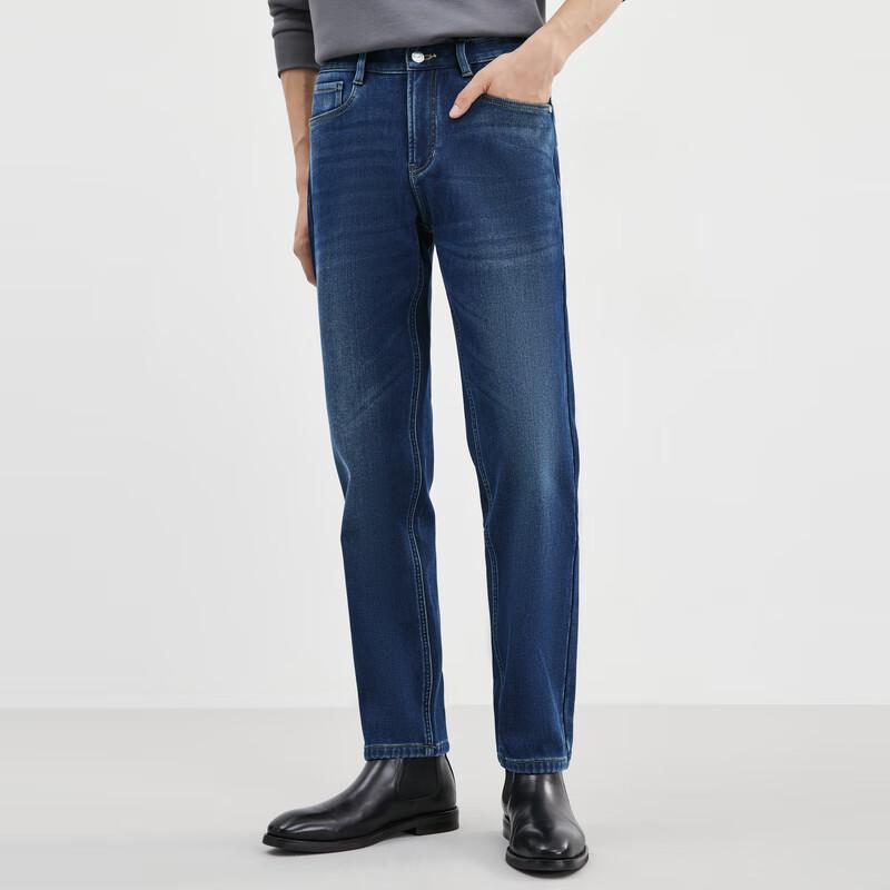 

SEPTWOLVES Мужские теплые джинсы из выстиранного денима с начесом прямого кроя 33