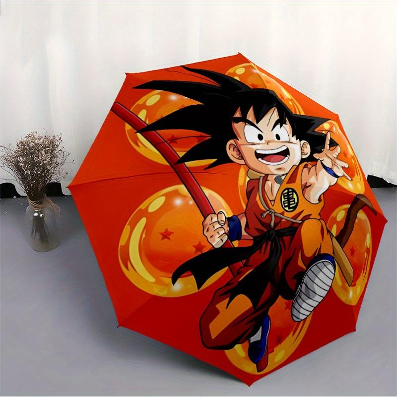 1pc Goku, Dragon Ball Automatic Folding Umbrella, Portable Collapsible Design, 8-Rib Iron Frame, , All-Season Casual Outdoor Accessory for Christmas B