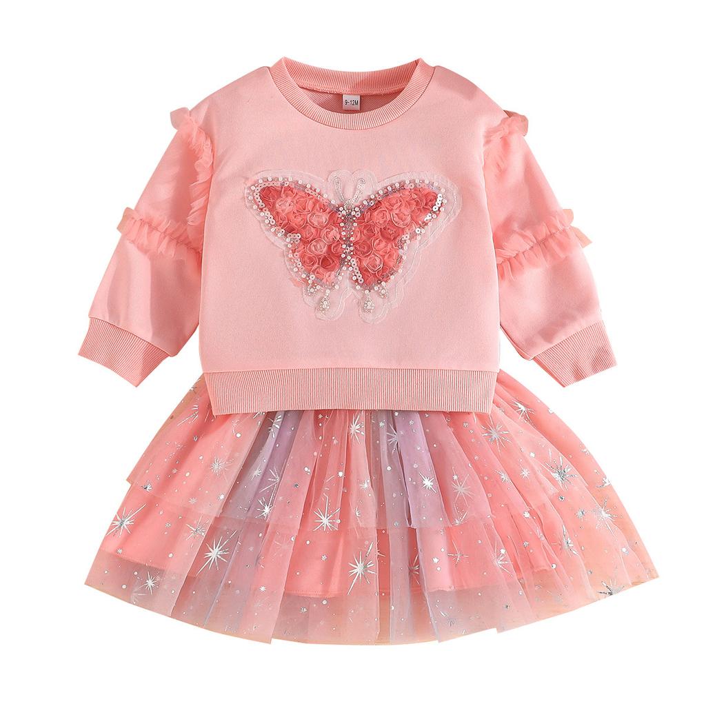 Hot-selling Girls' Sleeveless Round Neck Top Princess Style Fashion Versatile Skirt Set