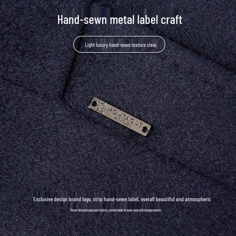 MONTAGUT Men's Winter Wool Blend Business Overcoat with Down Liner