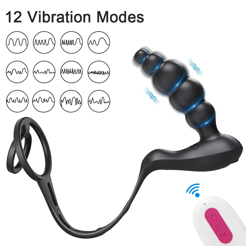 Vibrator cu telecomandă pentru începători pentru bărbați Masaj vibrator de prostată Vibrator anal Stimulator de prostată Jucărie sexuală pentru cupluri