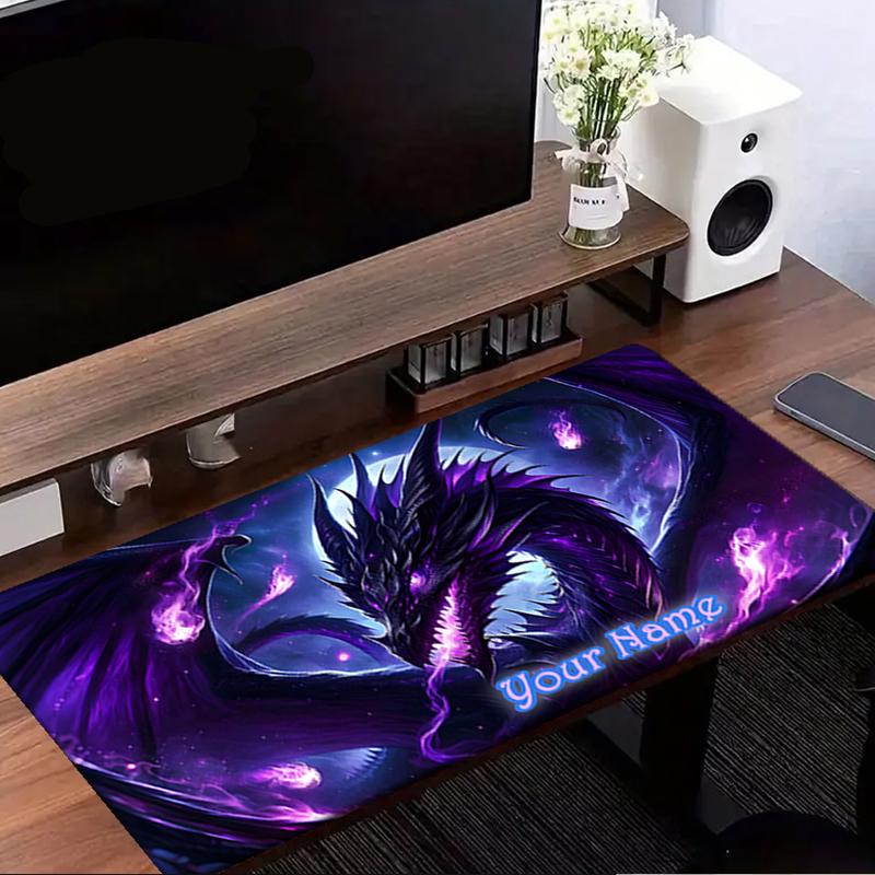 1PC Custom Name Purple Dragon Fantasy Art Mouse pad, keyboard and mouse desk pad, for computer notebook Birthday Gift For Any Room Or Office